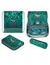 50043101,Ghiozdan echipat loop plus, motiv green rex