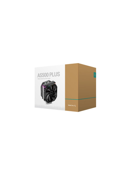 R-AS500-BKNLMP-G,COOLER DEEPCOOL, skt. universal, racire cu aer, vent. 120mm x 2, 1200rpm, LED RGB, "AS500 PLUS", "R-AS500-BKNLM