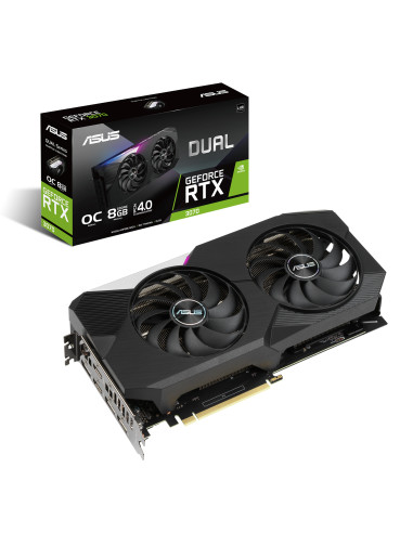 DUAL-RTX3070-O8G-V2,ASUS Dual NVIDIA GeForce RTX 3070 V2 OC Edition Gaming Graphics Card PCIe 4.0 8GB GDDR6 memory LHR HDMI 2.1 