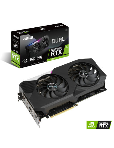 DUAL-RTX3070-O8G-V2,ASUS Dual NVIDIA GeForce RTX 3070 V2 OC Edition Gaming Graphics Card PCIe 4.0 8GB GDDR6 memory LHR HDMI 2.1 