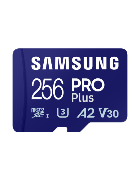 MB-MD256SB/WW,SAMSUNG PRO Plus microSD 256GB Up to 180MB/s Read and 130MB/s Write speed with Class 10 4K UHD incl. Card reader 2