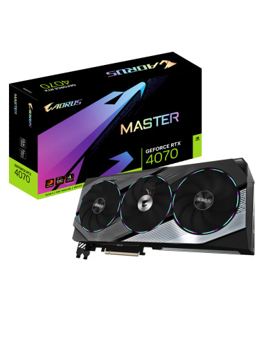 GV-N4070AORUS M-12GD,GIGABYTE Video Card NVIDIA AORUS GeForce RTX 4070 MASTER 12G (12GB GDDR6X/192 bit, Core Clock 2595 MHz (Ref