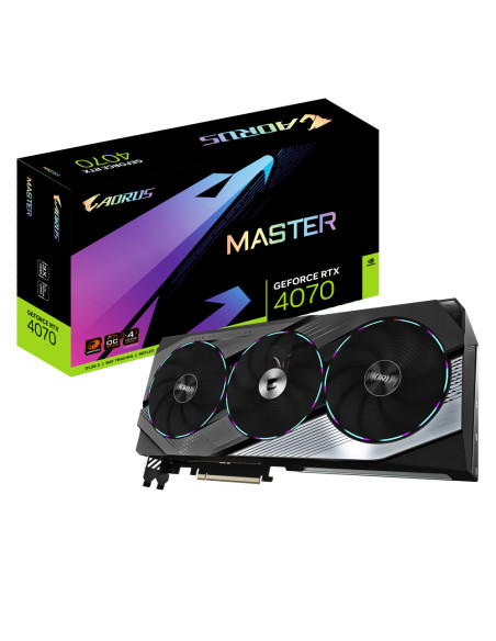GV-N4070AORUS M-12GD,GIGABYTE Video Card NVIDIA AORUS GeForce RTX 4070 MASTER 12G (12GB GDDR6X/192 bit, Core Clock 2595 MHz (Ref