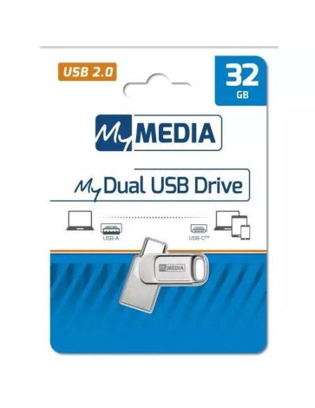 69266,Stick Memorie Verbatim MyMedia 69266, 32GB, USB 2.0, Silver