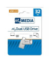 69266,Stick Memorie Verbatim MyMedia 69266, 32GB, USB 2.0, Silver