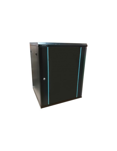 MP.6615.9001,Rack 15U 600x600, montare pe perete, usa din sticla, panouri laterale detasabile si securizate, dezasamblat, culoar