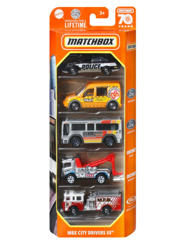 MTC1817_ HKY15,Matchbox Set 5 Masinute Metalice Mbx City Drivers Iii Scara 1:64