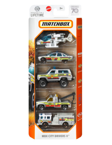 MTC1817_ HKY24,Matchbox Set 5 Masinute Metalice Mbx City Drivers Ii Scara 1:64