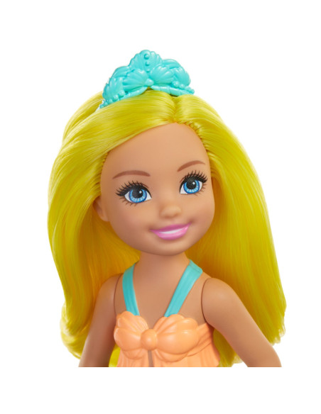 MTGJJ85_GJJ88,Barbie Dreamtopia Papusa Chelsea Sirena Galbena