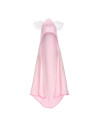 BN-BOC0122,Qmini - Prosop cu gluga cu urechi, Din bumbac, Dimensiune mare 80x80 cm, Pink Piggy