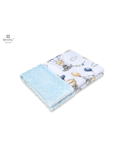 BN-6426972013055,MimiNu - Paturica pufoasa cu doua fete, Dimensiune 75x100 cm, Din tesatura minky si bumbac, Materiale certifica