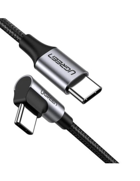 50125,CABLU alimentare si date Ugreen, "US255", Fast Charging Data Cable pt. smartphone, USB Type-C la USB Type-C 60W/3A Angled 