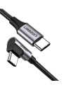 50125,CABLU alimentare si date Ugreen, "US255", Fast Charging Data Cable pt. smartphone, USB Type-C la USB Type-C 60W/3A Angled