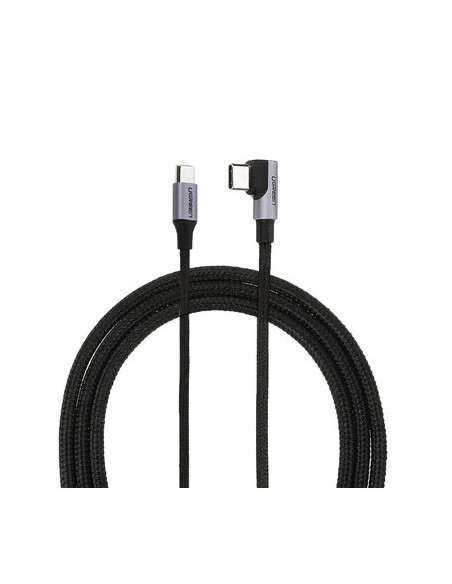 50125,CABLU alimentare si date Ugreen, "US255", Fast Charging Data Cable pt. smartphone, USB Type-C la USB Type-C 60W/3A Angled 
