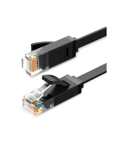 RY-50173,PATCH CORD UTP Ugreen Cat6, "NW102" fire din cupru, flat cable, viteza maxima 1 Gbps, 1m, negru "50173" - 6957303851737