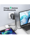 40747,Incarcator retea Ugreen, "CD226" Quick Charge 4, 100W GaN, 3 x USB Type-C 5V/3A, 1 x USB, negru "40747" (include timbru ve