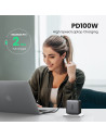 40747,Incarcator retea Ugreen, "CD226" Quick Charge 4, 100W GaN, 3 x USB Type-C 5V/3A, 1 x USB, negru "40747" (include timbru ve