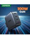 40747,Incarcator retea Ugreen, "CD226" Quick Charge 4, 100W GaN, 3 x USB Type-C 5V/3A, 1 x USB, negru "40747" (include timbru ve