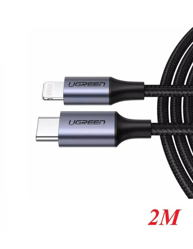 60761,Cablu alimentare si date Ugreen, "US304", Fast Charging Data Cable pt. smartphone, USB Type-C (T) la Lightning (T) 5V/3A, 