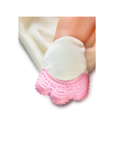 UP-bj_6031,Jucarie atasament cu manusa dentitie BabyJem (Culoare: Roz)