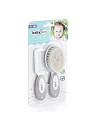 UP-bj_5193,Set pieptan si perie din peri naturali BabyJem (Culoare: Gri)