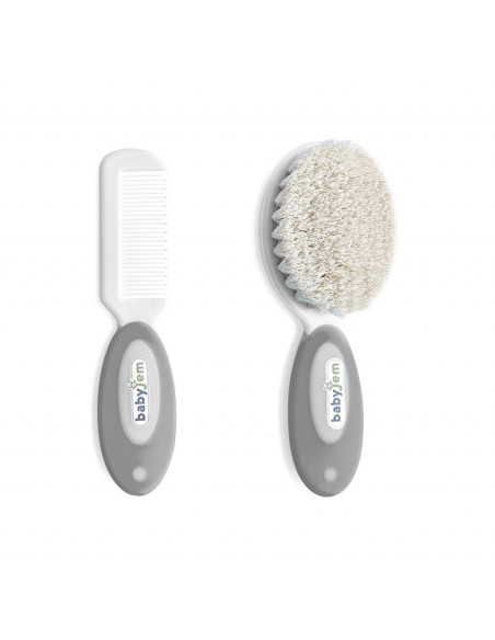 UP-bj_5192,Set pieptan si perie din peri naturali BabyJem (Culoare: Bleu)