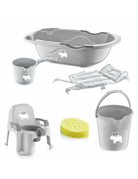 UP-bj_2531,Set de baie cu 6 piese Bebe Lux BabyJem (Culoare: Gri)