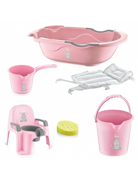 UP-bj_2531,Set de baie cu 6 piese Bebe Lux BabyJem (Culoare: Gri)