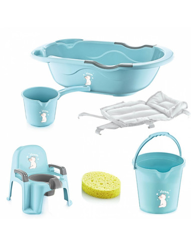 UP-bj_2533,Set de baie cu 6 piese Bebe Lux BabyJem (Culoare: Bleu)