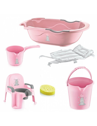 UP-bj_2533,Set de baie cu 6 piese Bebe Lux BabyJem (Culoare: Bleu)