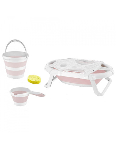 UP-bj_5961,Set de baie cu 5 piese si cadita pliabila Babyjem (Culoare: Gri)