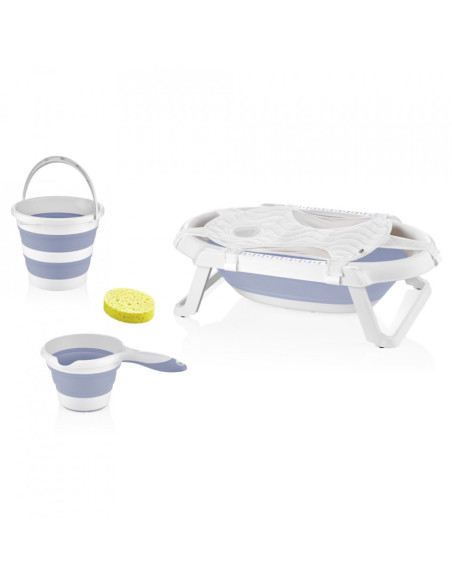 UP-bj_5961,Set de baie cu 5 piese si cadita pliabila Babyjem (Culoare: Gri)