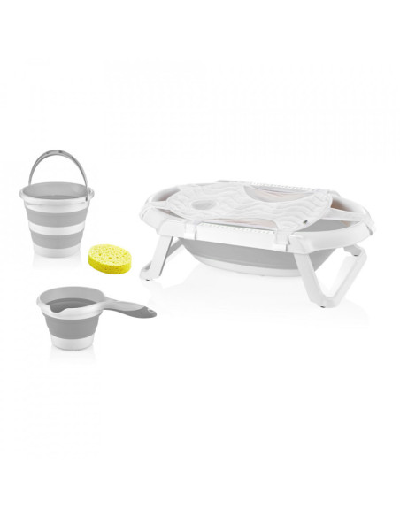 UP-bj_5962,Set de baie cu 5 piese si cadita pliabila Babyjem (Culoare: Roz)