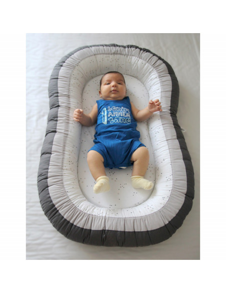 UP-bj_6141,Baby nest cu 2 fete BabyJem Luxury Between Parents (Culoare: Gri)