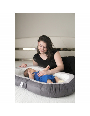 UP-bj_6141,Baby nest cu 2 fete BabyJem Luxury Between Parents (Culoare: Gri)