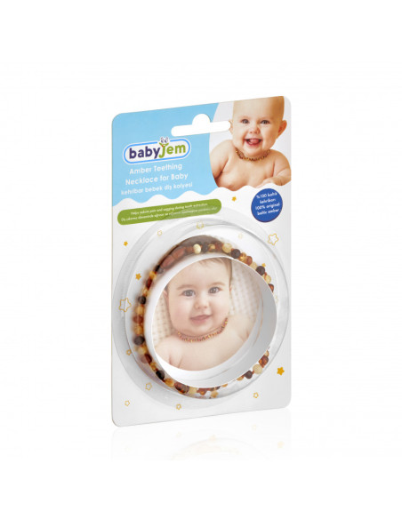 UP-bj_5871,Colier din chihlimbar pentru copii BabyJem (Culoare: Verde)