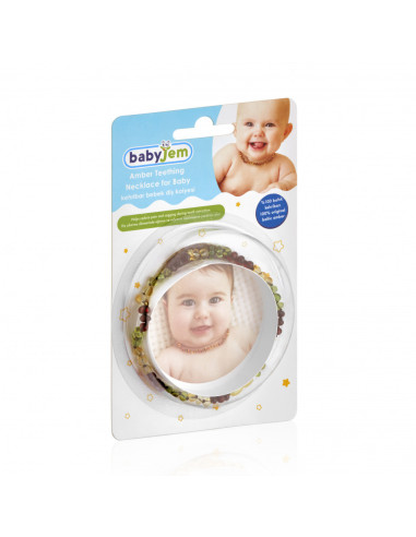 UP-bj_5873,Colier din chihlimbar pentru copii BabyJem (Culoare: Rosu)