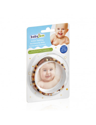 UP-bj_5873,Colier din chihlimbar pentru copii BabyJem (Culoare: Rosu)