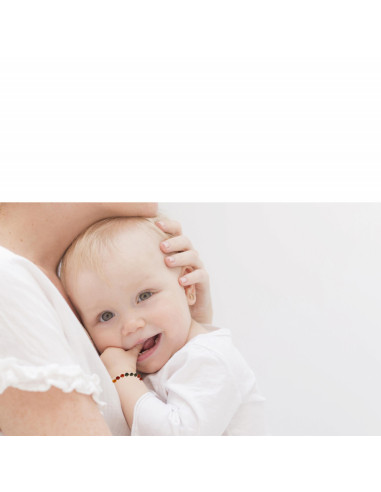 UP-bj_5883,Bratara din chihlimbar pentru bebelusi BabyJem (Culoare: Rosu)