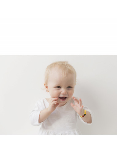 UP-bj_5883,Bratara din chihlimbar pentru bebelusi BabyJem (Culoare: Rosu)