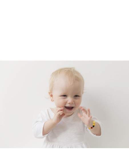 UP-bj_5883,Bratara din chihlimbar pentru bebelusi BabyJem (Culoare: Rosu)