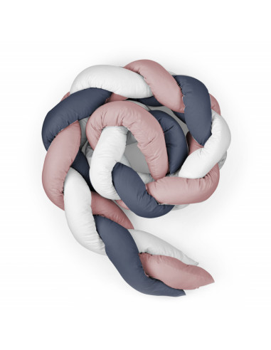 UP-bj_6701,Protectie laterala bumper impletit BabyJem (Culoare: Roz)