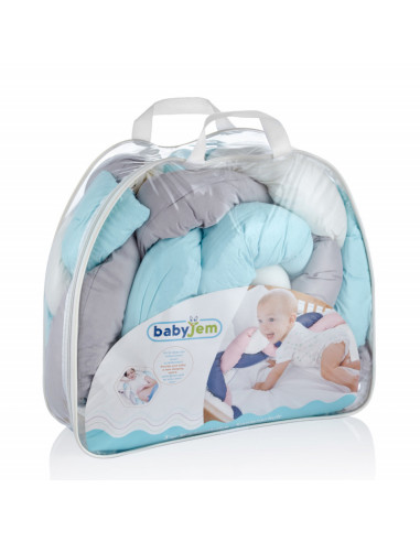 UP-bj_6701,Protectie laterala bumper impletit BabyJem (Culoare: Roz)