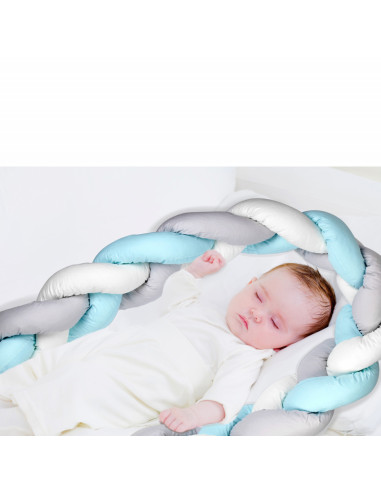 UP-bj_6701,Protectie laterala bumper impletit BabyJem (Culoare: Roz)