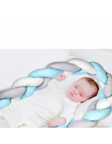 UP-bj_6701,Protectie laterala bumper impletit BabyJem (Culoare: Roz)