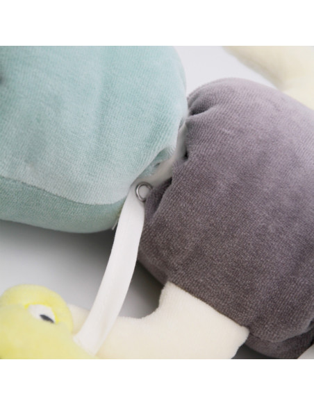 UP-bj_6752,Protectie laterala multifunctionala cu jucarii din plus BabyJem Caterpilar (Culoare: Roz)