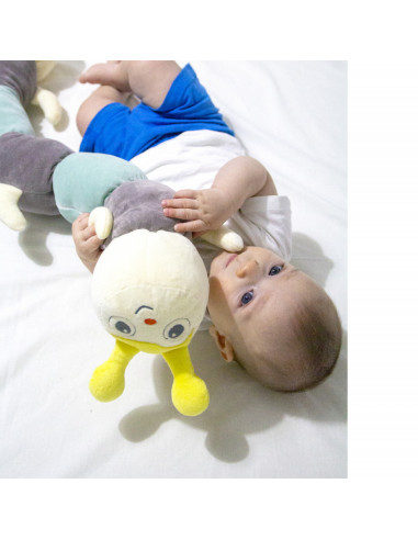 UP-bj_6752,Protectie laterala multifunctionala cu jucarii din plus BabyJem Caterpilar (Culoare: Roz)