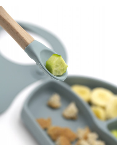 UP-bj_7282,Set diversificare 4 piese din silicon BabyJem: bavetica, farfurie, lingurita si pahar (Culoare: Roz)