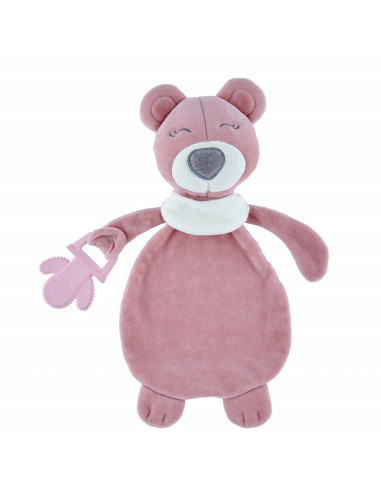 UP-bj_6802,Jucarie atasament cu jucarie dentitie Sleeping Friend BabyJem (Culoare: Gri)