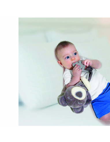 UP-bj_6802,Jucarie atasament cu jucarie dentitie Sleeping Friend BabyJem (Culoare: Gri)